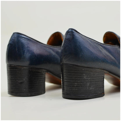 7.5 W STUART MCGUIRE Chunky Stacked Heel 70s Aesthetic Snakeskin Leather