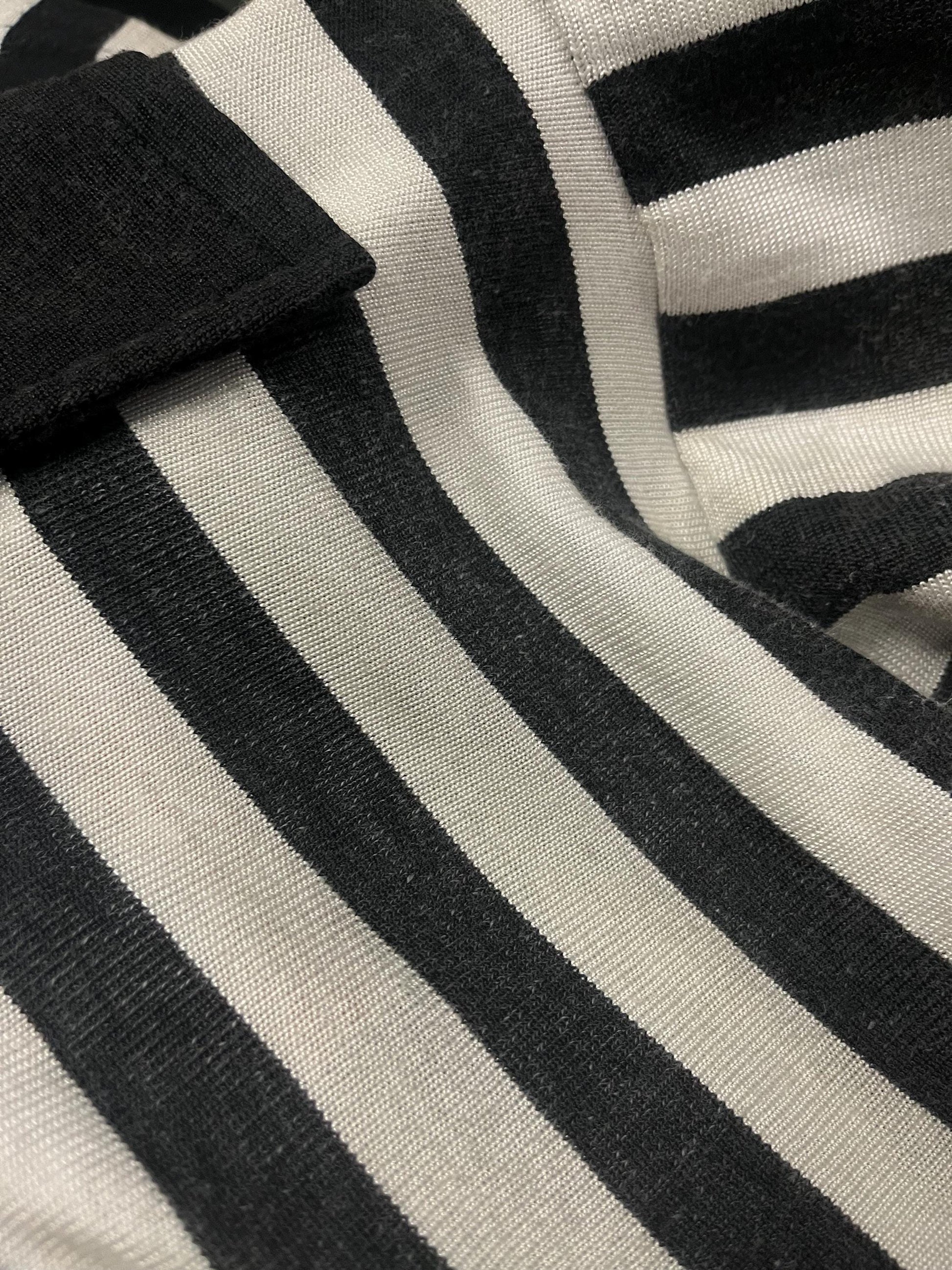 xs 1960s Stripe Referee Stripe Knit Jersey 60s Vintage Sports Shirt