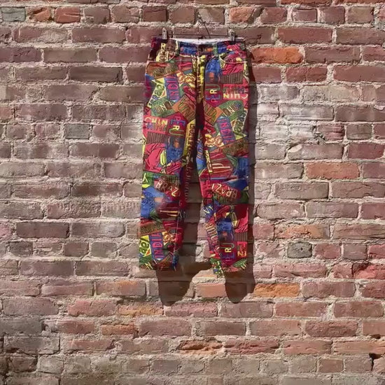 26 waist Vintage 1960s Pop Art Pants VTG colorful Mod Jeans 60s Destination Pants