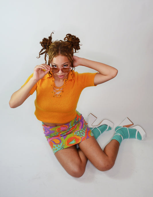Vintage Betsey Johnson 1970s Mini Skirt Selected By Old Moon Vintage