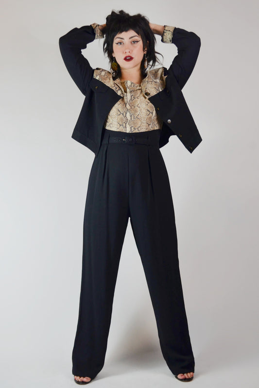 Vintage 1990's Snakeskin Jumpsuit Set Selected by Old Moon Vintage