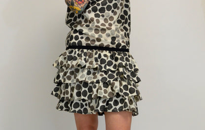 1960s Polka Dot Dress Vintage Shift Mod Mini 60s Ruffle Dress
