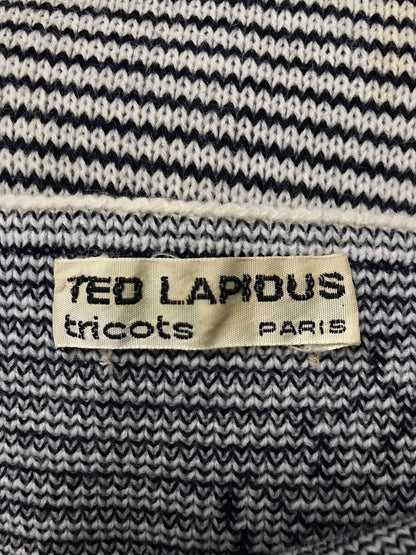 SMALL - MEDiUM 70s TED LAPIDUS Knit Dress Vintage Anchor Print Summer Dress 1970s Nautical Stripe Mini Dress